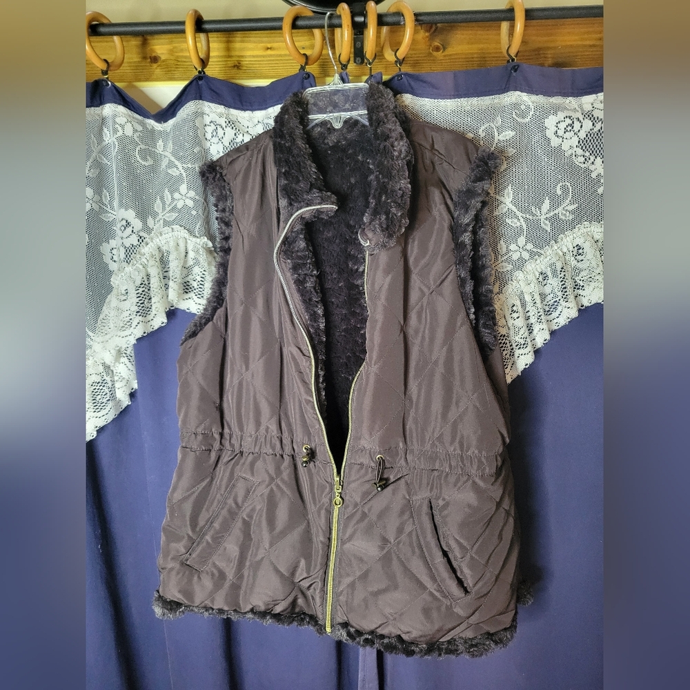 Chocolate Brown Winter Vest lightly worn!